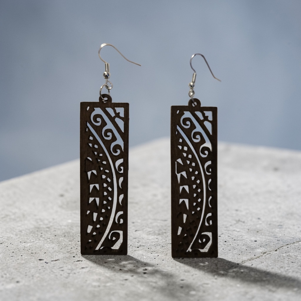 Two Towers ▪︎ Wood Enriched Laser Cut Earringz - Picture 10 of 15